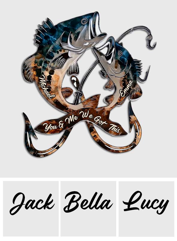 Nous pêchons pour la vie - Panneau métallique personnalisé découpé à la main