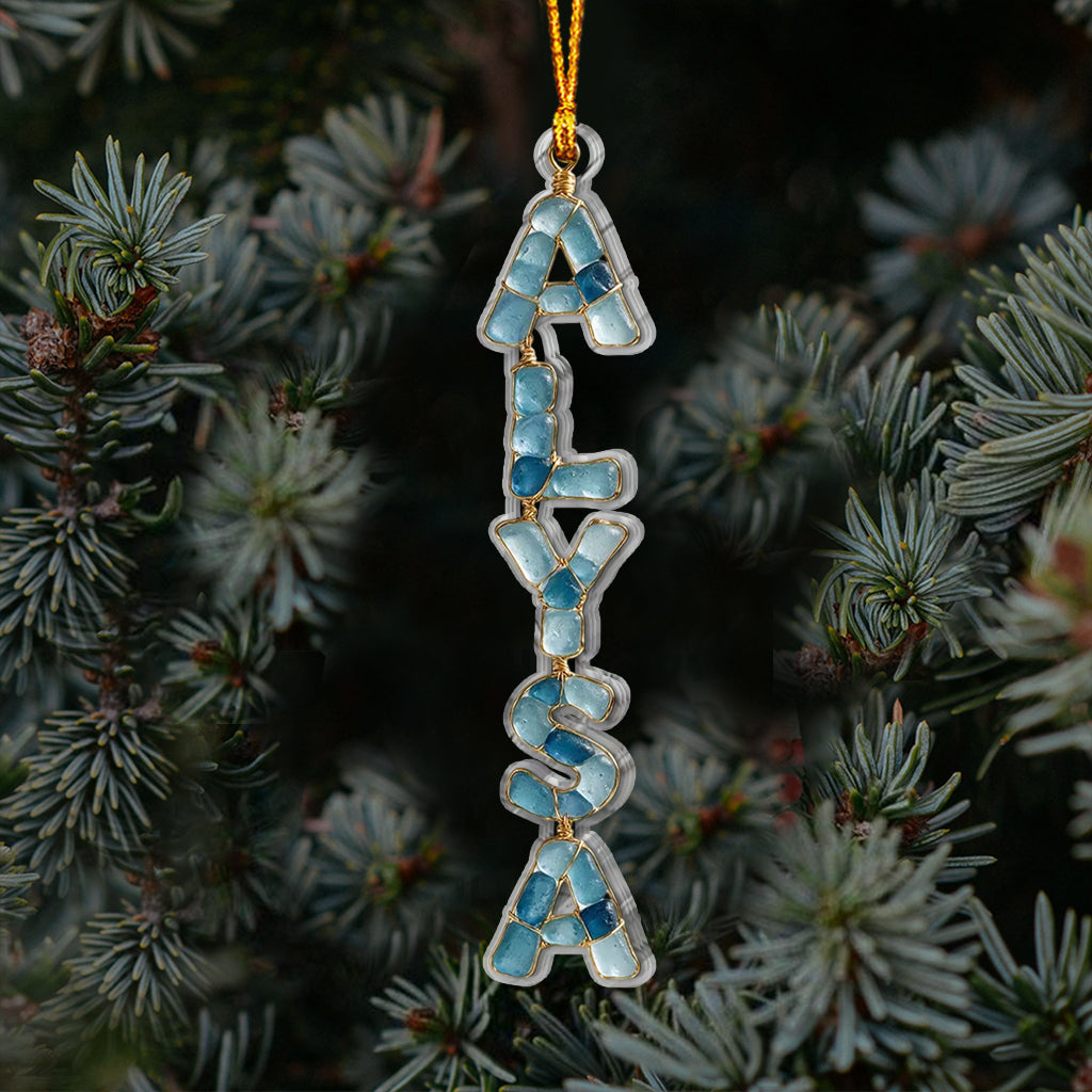 Sea Glass Styled Ornament - Personalized Family Ornament