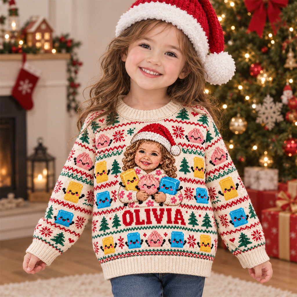 Merry Squishmas - Personalized Kid Ugly Sweater