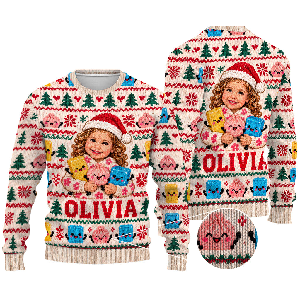 Merry Squishmas - Personalized Kid Ugly Sweater