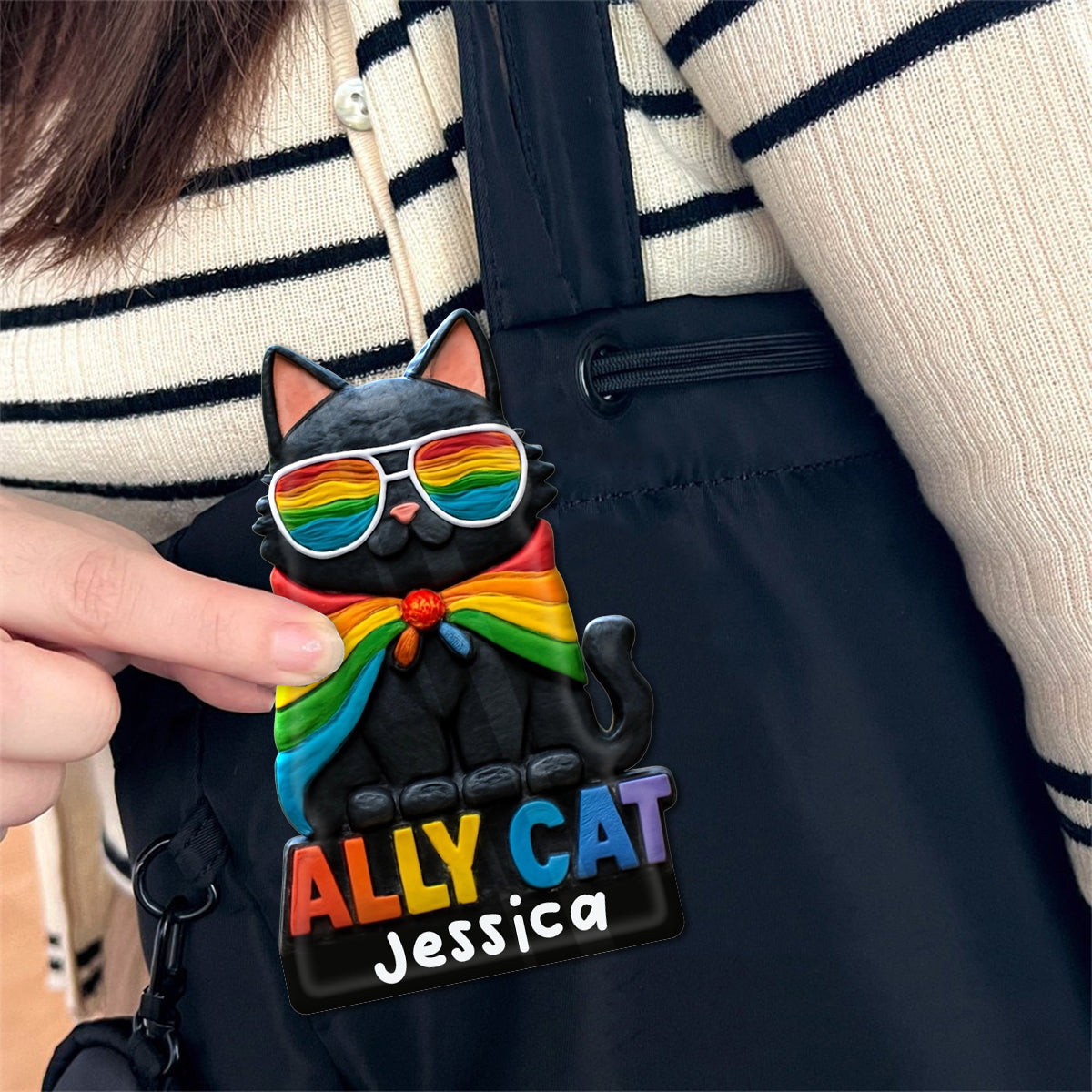Ally Cat - Personalized LGBT Support Pin