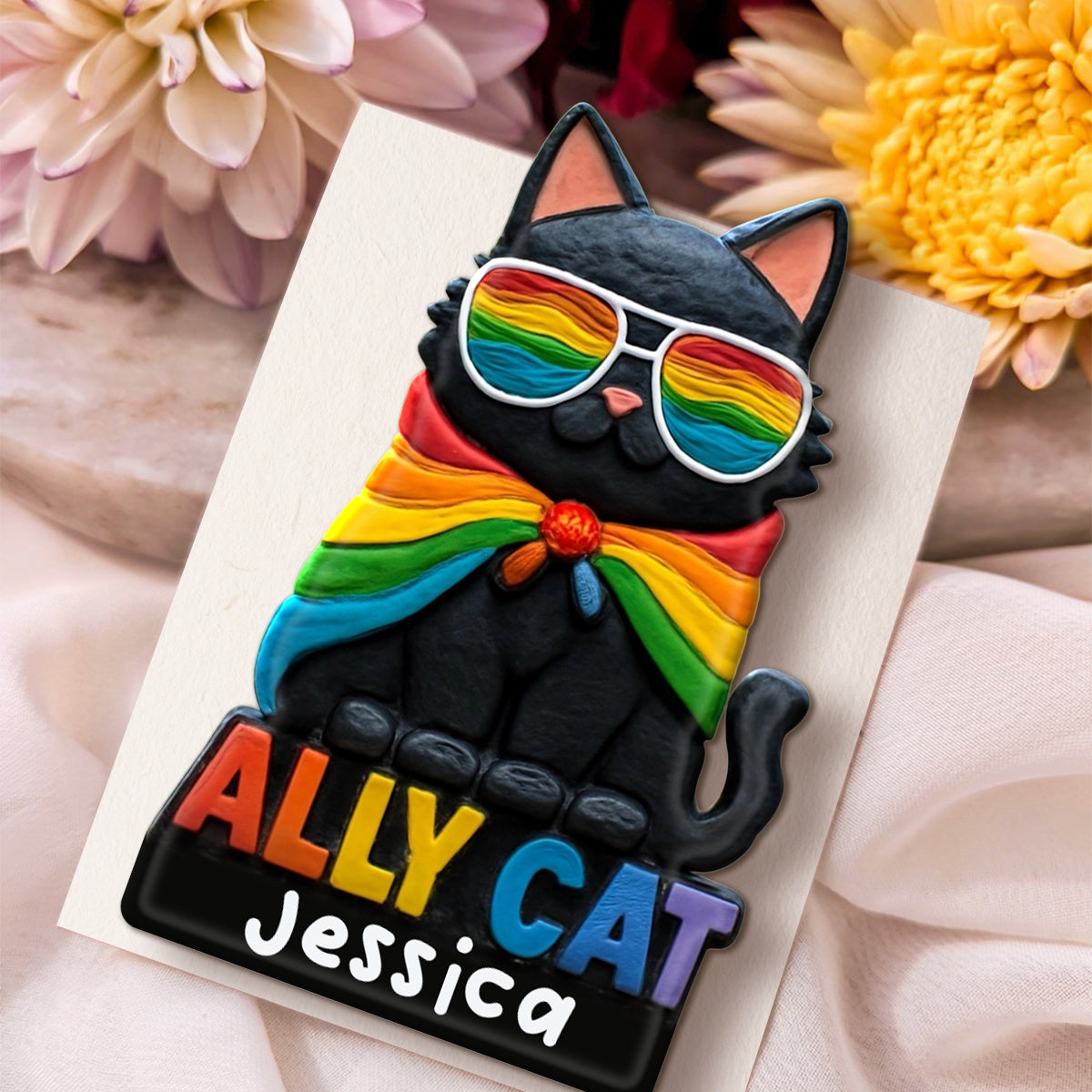 Ally Cat - Personalized LGBT Support Pin