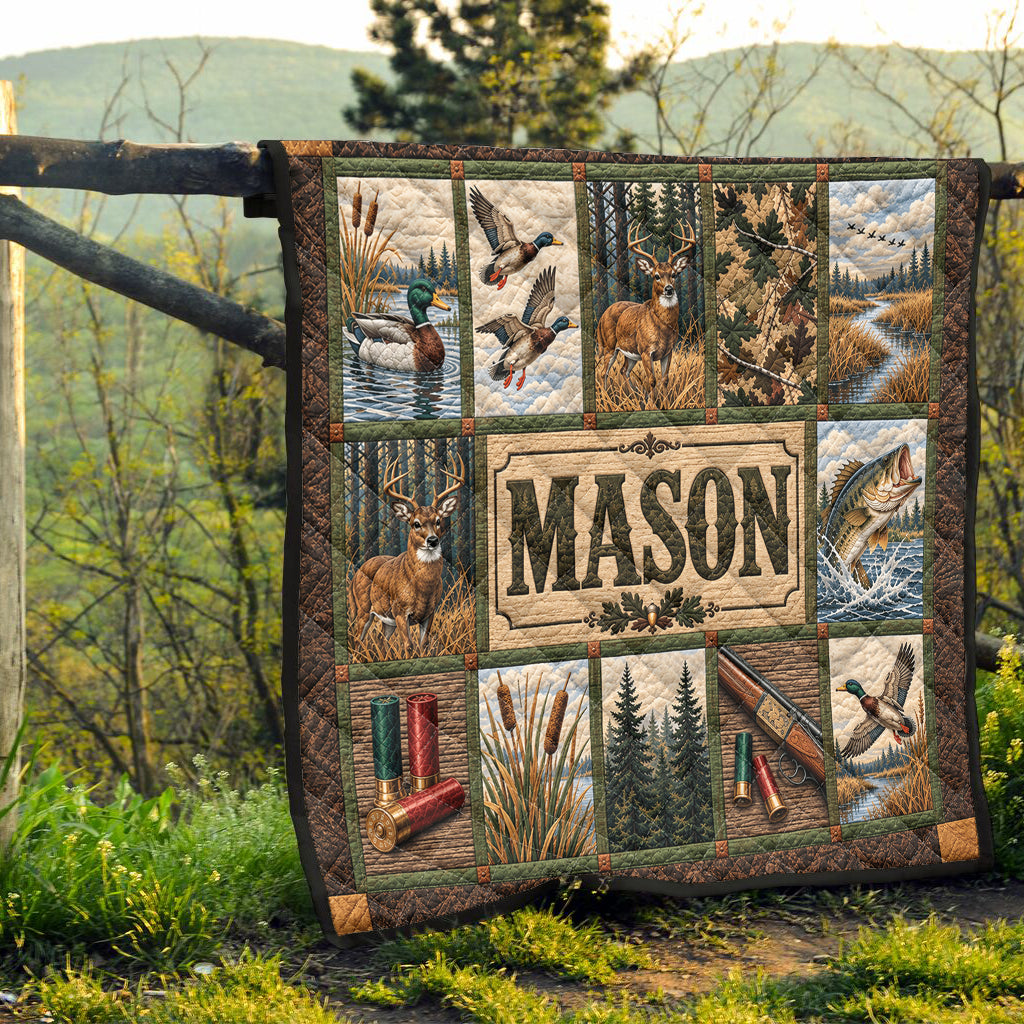 Love Hunting - Personalized Hunting Quilt