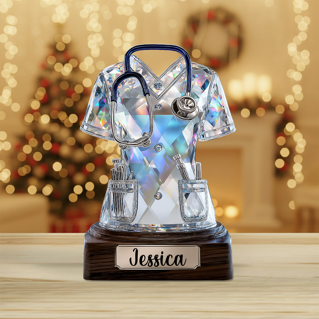 J'adore la vie d'infirmière - Plaque acrylique personnalisée en forme d'infirmière