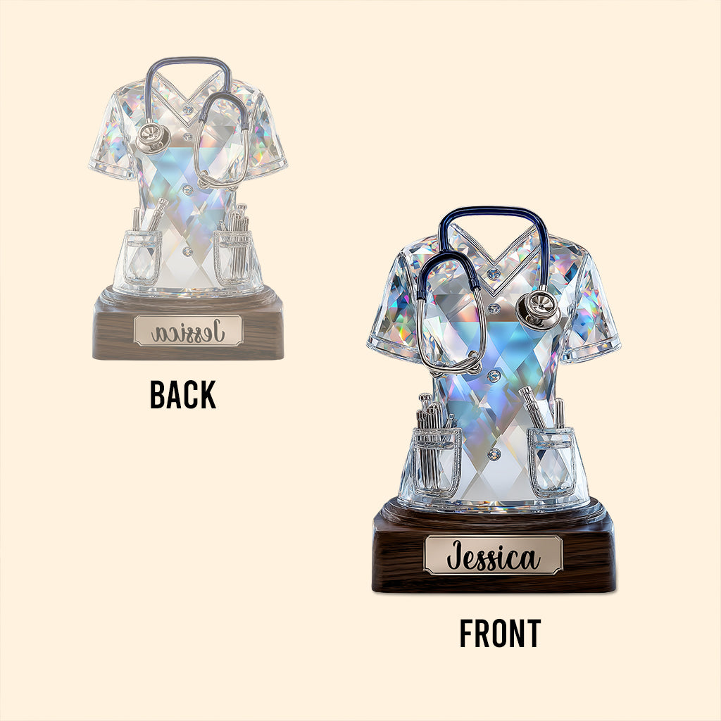 J'adore la vie d'infirmière - Plaque acrylique personnalisée en forme d'infirmière