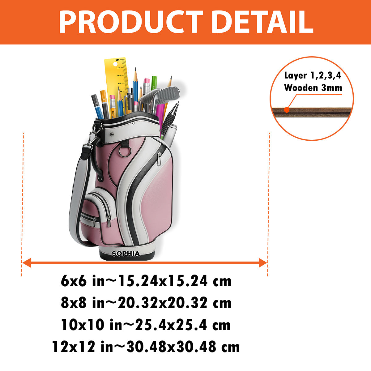 Golfer Life - Porte-stylo en bois personnalisé pour le golf