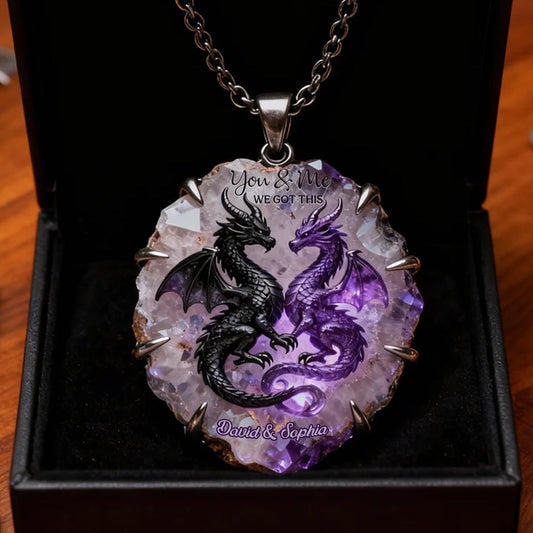 Toi et moi, on gère ! - Collier pendentif en métal personnalisé pour couple