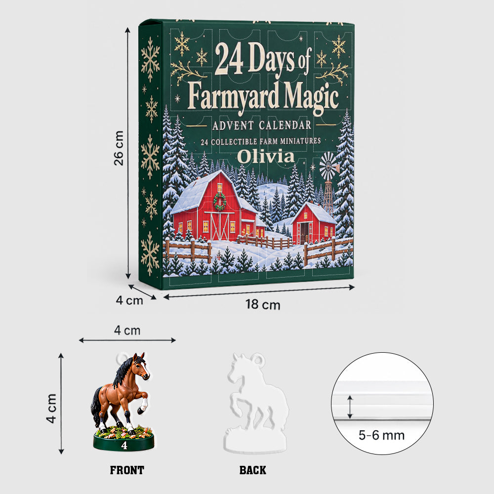 Christmas Farm - Personalized Farmer Advent Calendar With 3D Collectibles