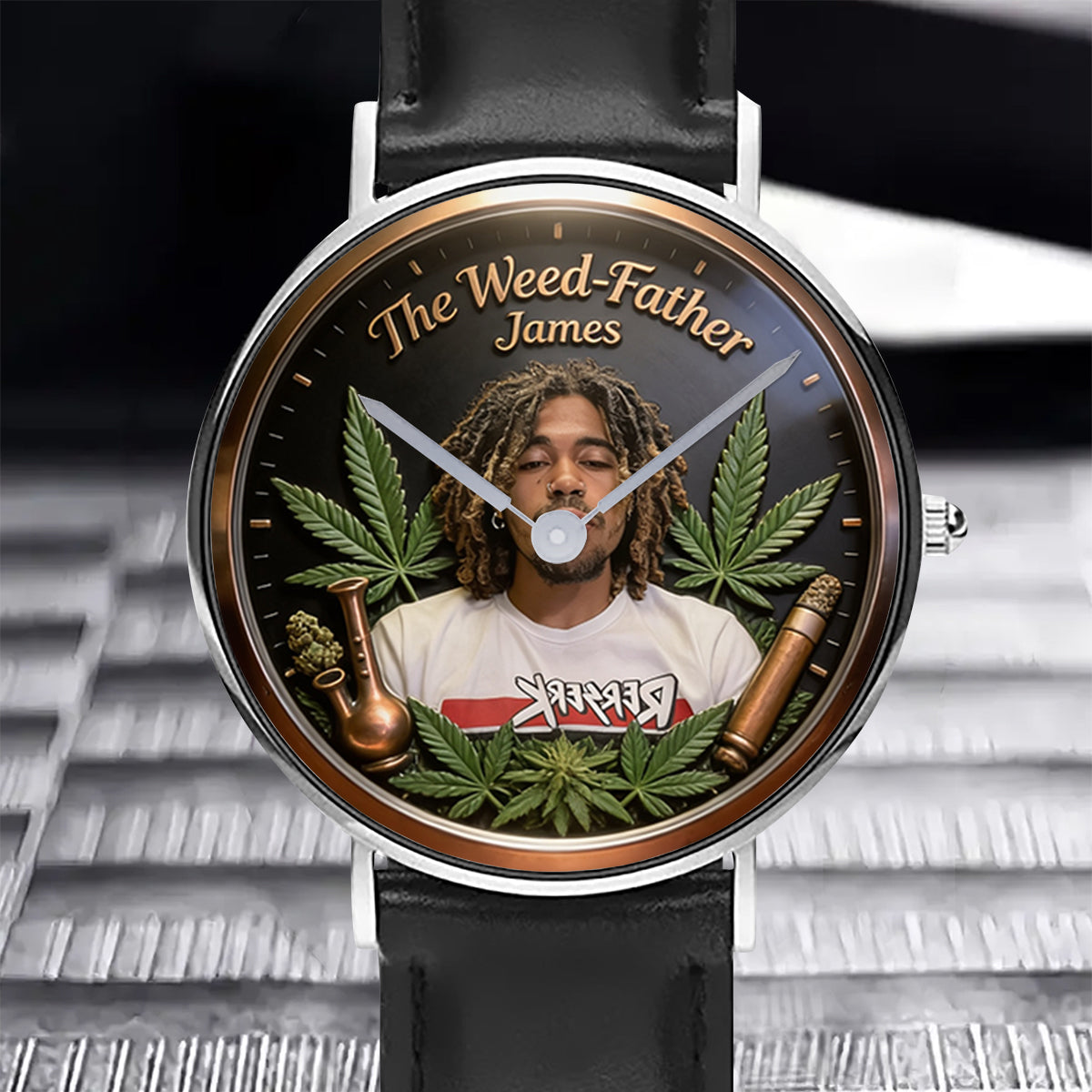 Le Papa le Plus Cool - Montre Personnalisée en Main