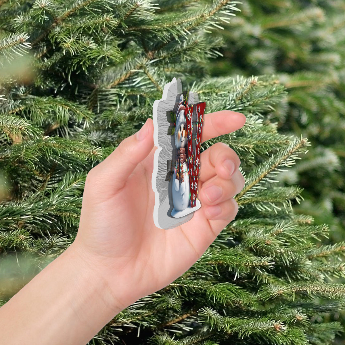 Alphabet initial bonhomme de neige mignon - Ornement lumineux LED personnalisé pour la famille