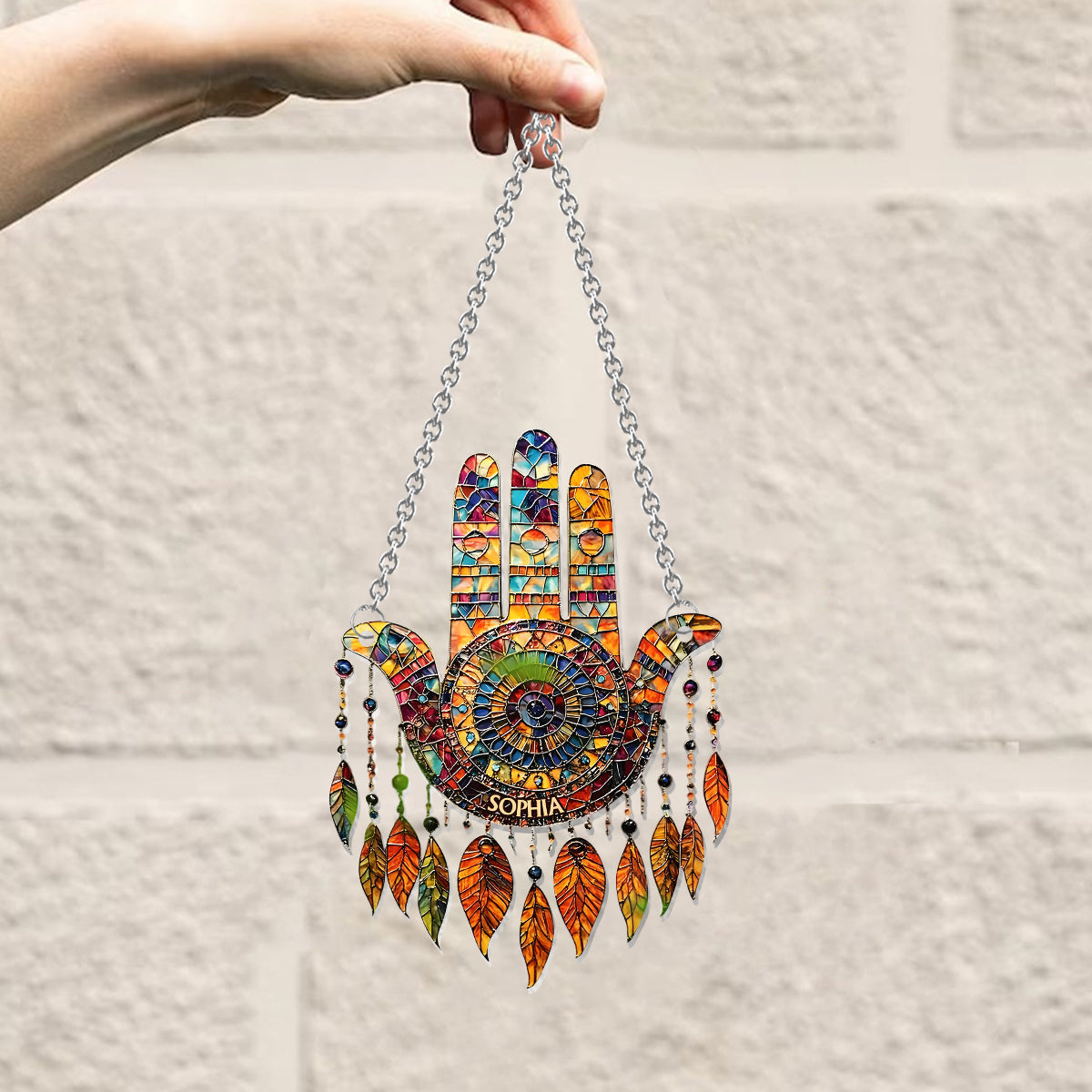 Bohemian Dream Catcher - Personalized Yoga Window Hanging Suncatcher Ornament