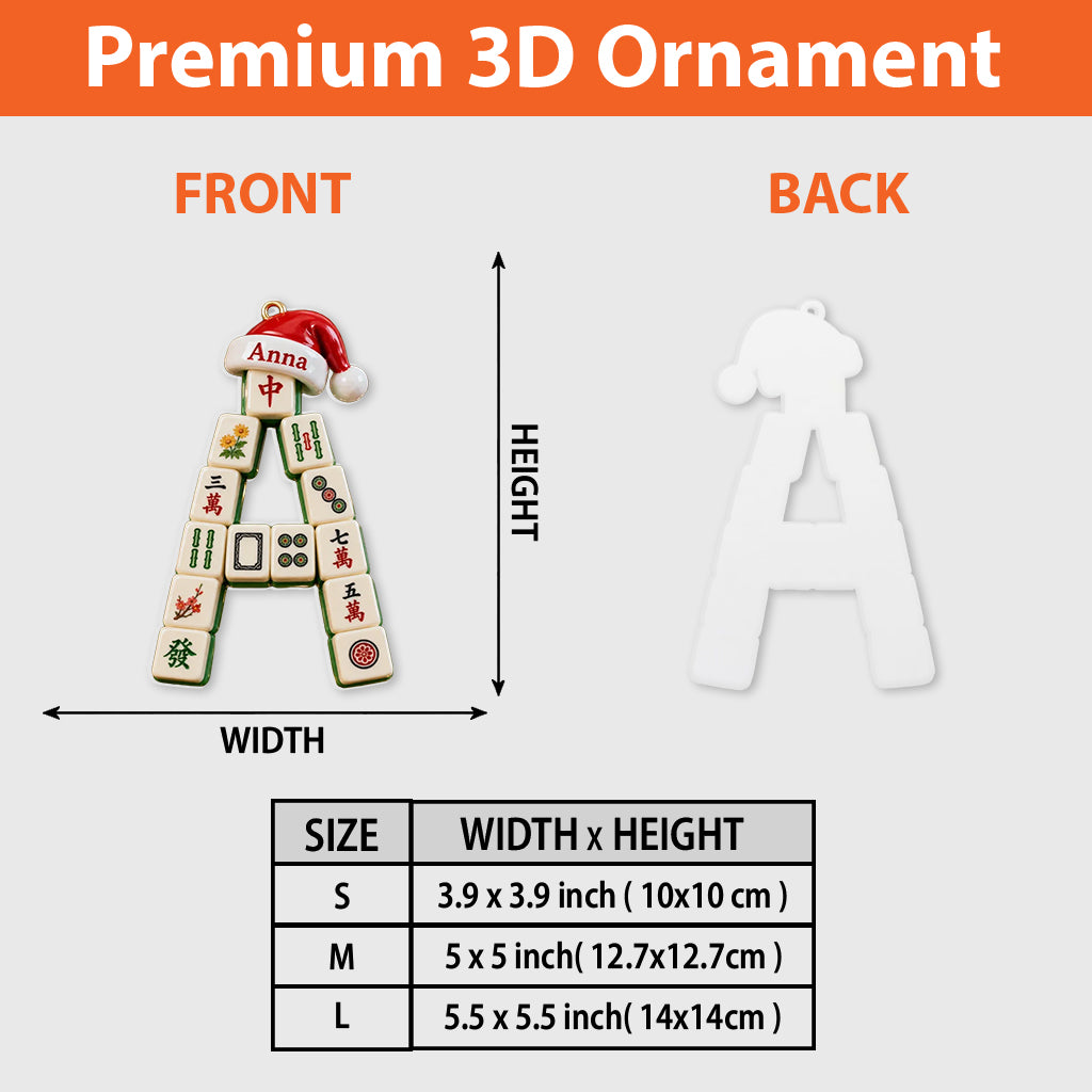 Mahjong Girl - Personalized Mahjong Premium 3D Ornament