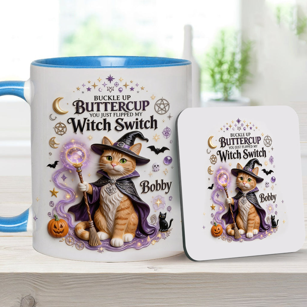 Cat Witch - Personalized Cat Accent Mug & Coaster