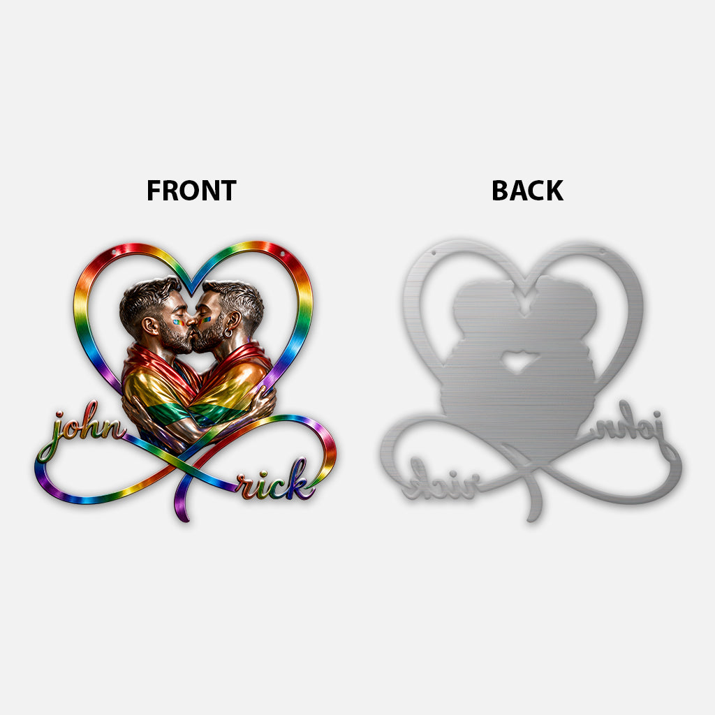 L'amour est l'amour - Panneau en métal découpé 3D personnalisé de soutien LGBT