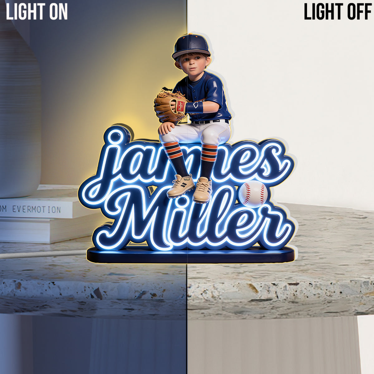 Lampe de Nuit LED Acrylique Personnalisée - Volleyball Personnalisé