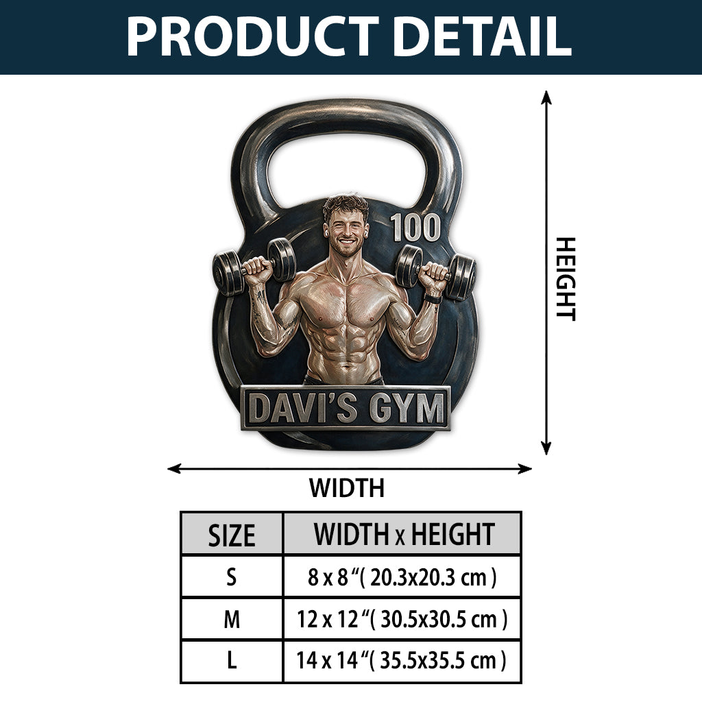 Gym Decoration - Personalized Fitness 3D Printed Cut Metal Sign