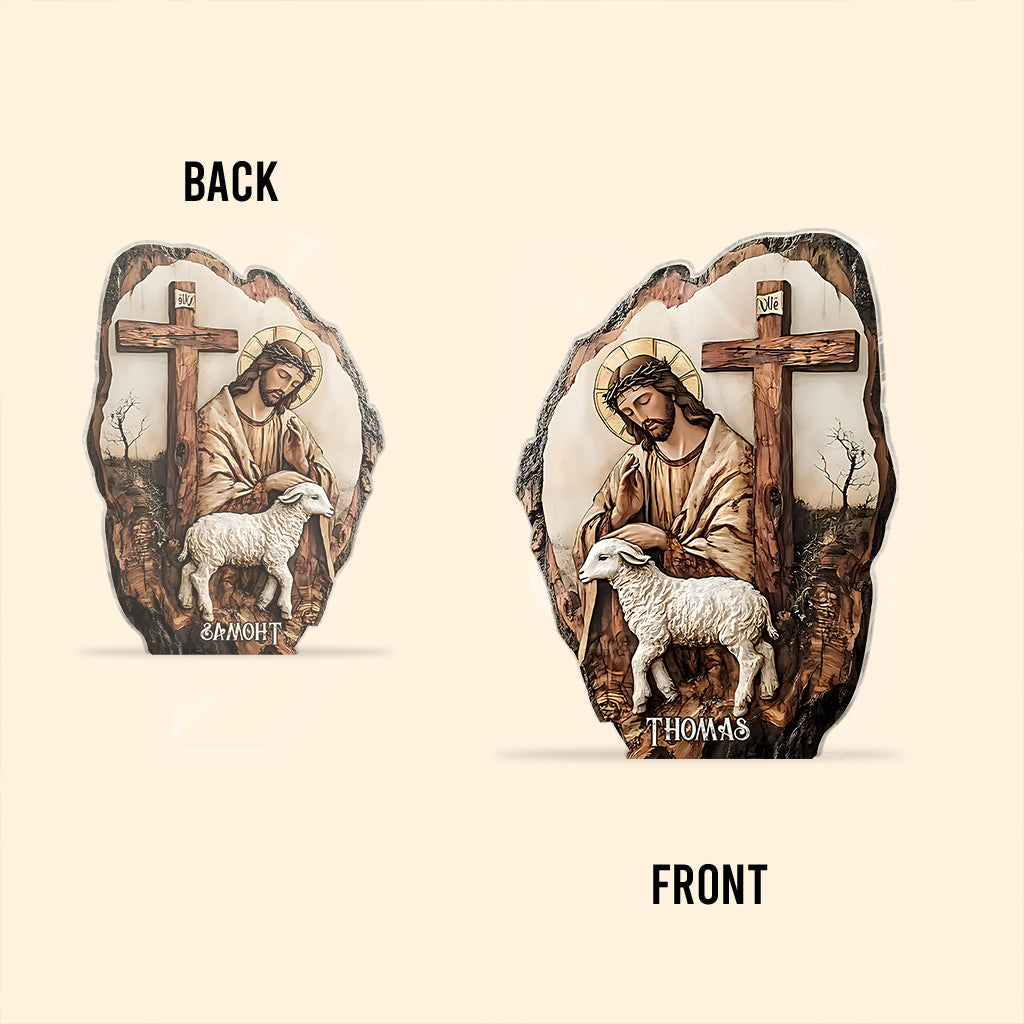 Croyez en Dieu - Plaque acrylique chrétienne personnalisée en forme de pièce