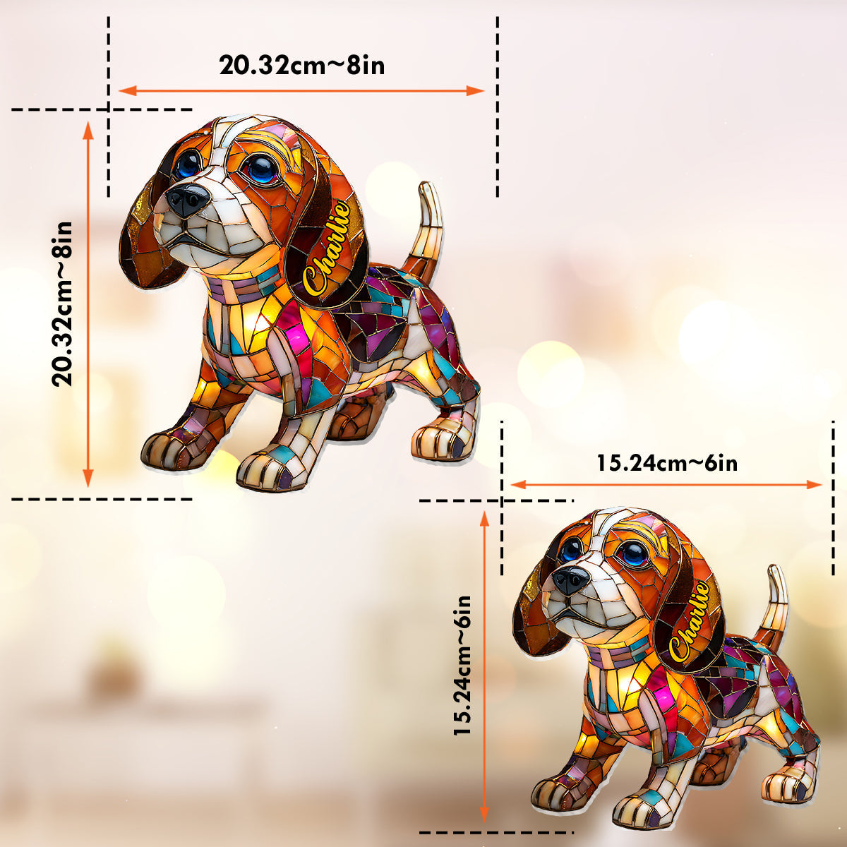 J'aime mon chien - Décoration attrape-soleil personnalisée à suspendre à la fenêtre 
