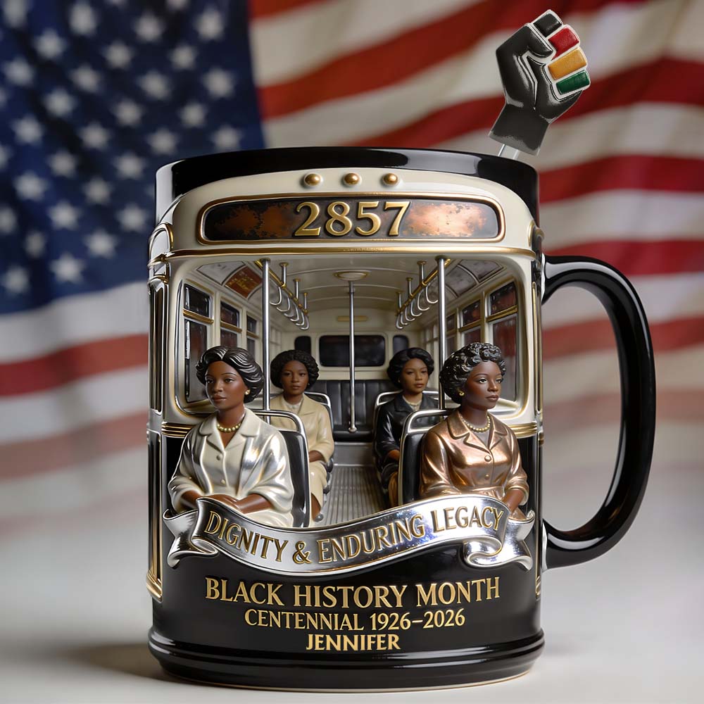Black History Month - Personalized African American Set Accent Mug with Acrylic Stirrers