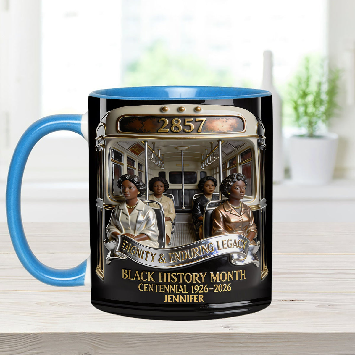 Black History Month - Personalized African American Set Accent Mug with Acrylic Stirrers