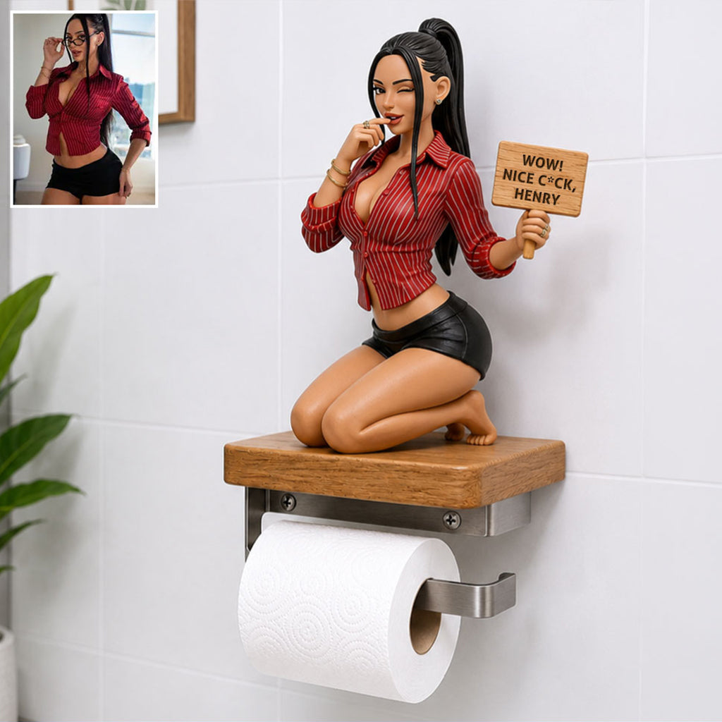 Wow ! Grand C*ck - Porte-Papier Toilette Personnalisé Épicé pour Couples