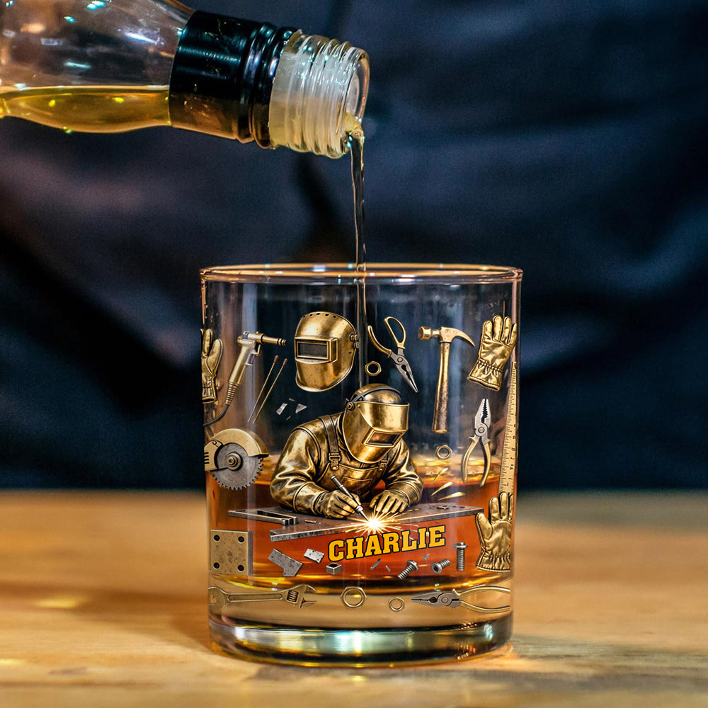 Coffret carafe à whisky personnalisée « Soudeur costaud »