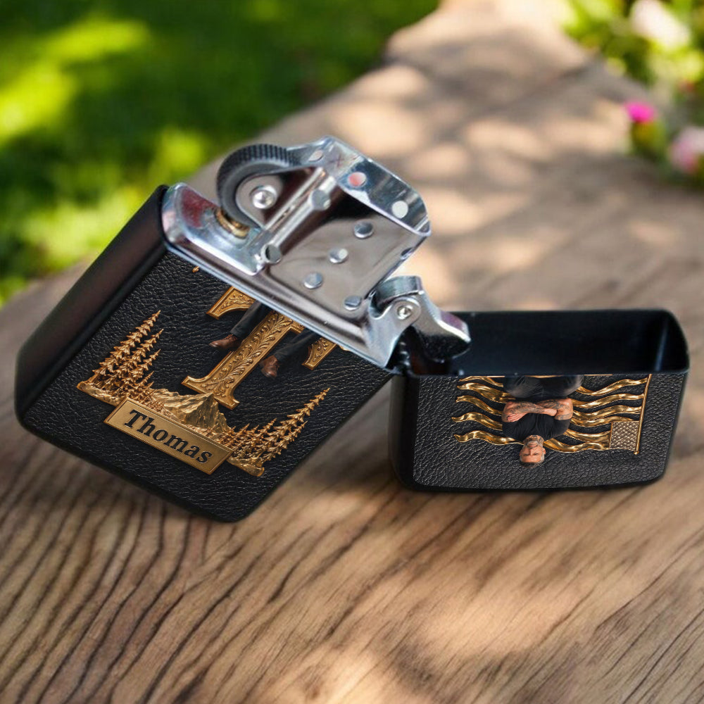 Custom Any Photo, Monogram Letter - Personalized Real Men Lighter