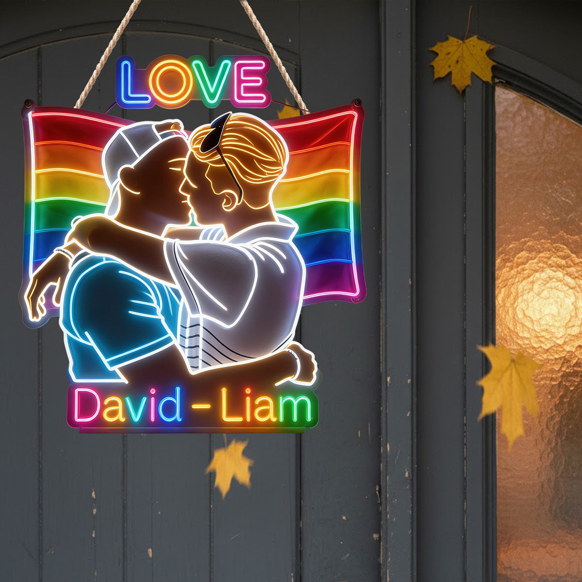Amour - Enseigne en Acrylique LED Personnalisée de Soutien LGBT