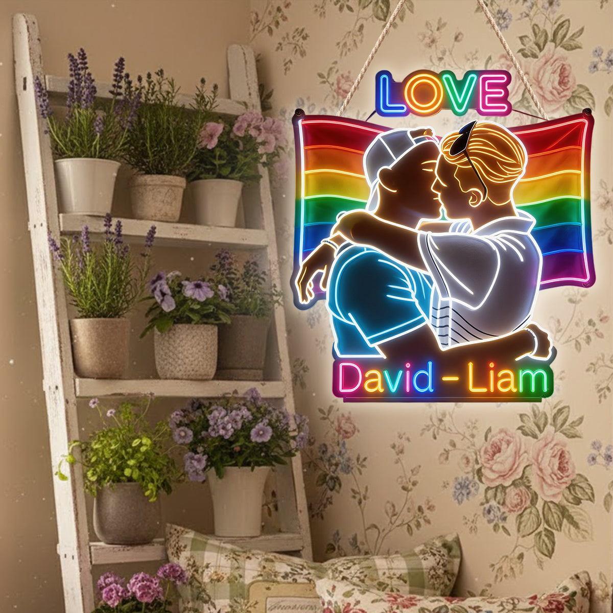 Amour - Enseigne en Acrylique LED Personnalisée de Soutien LGBT