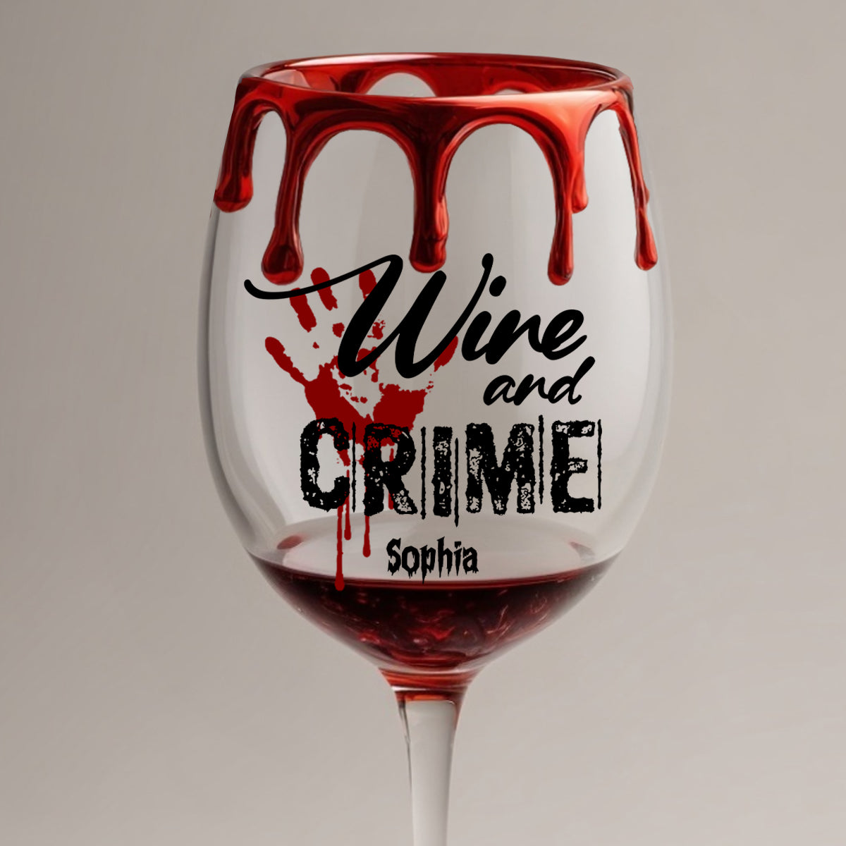 True Crime & Wine - Personalized True Crime Wine Glass With Long Stem