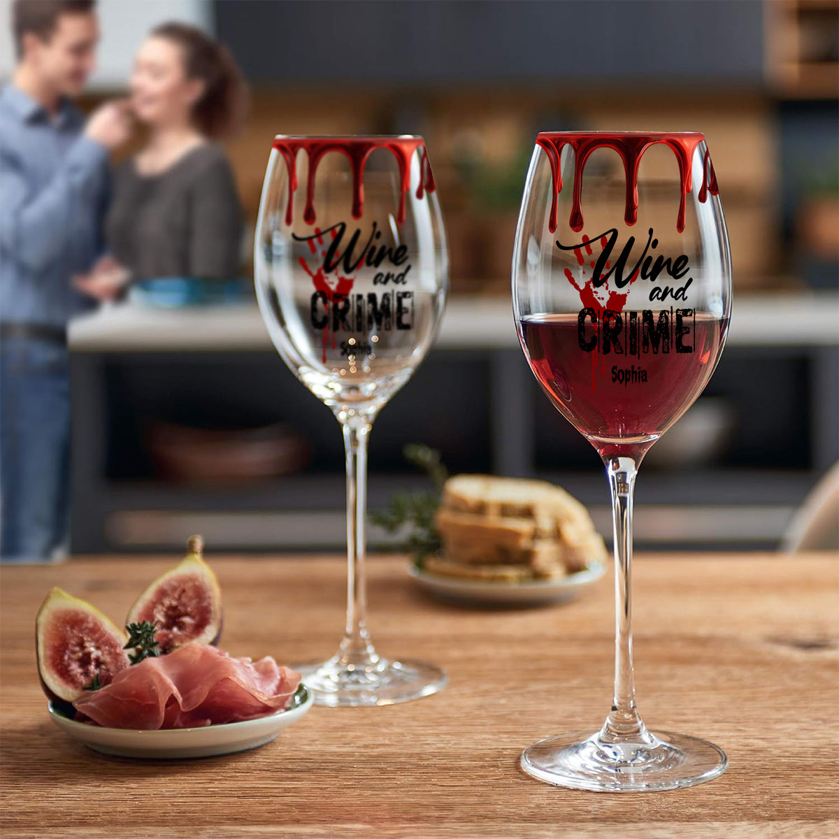 True Crime & Wine - Personalized True Crime Wine Glass With Long Stem