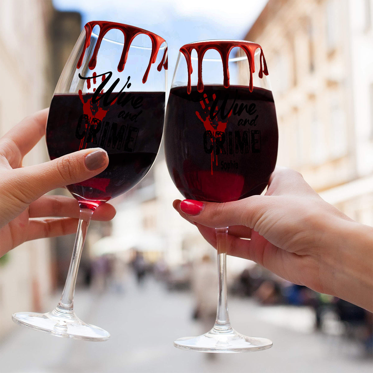 True Crime & Wine - Personalized True Crime Wine Glass With Long Stem