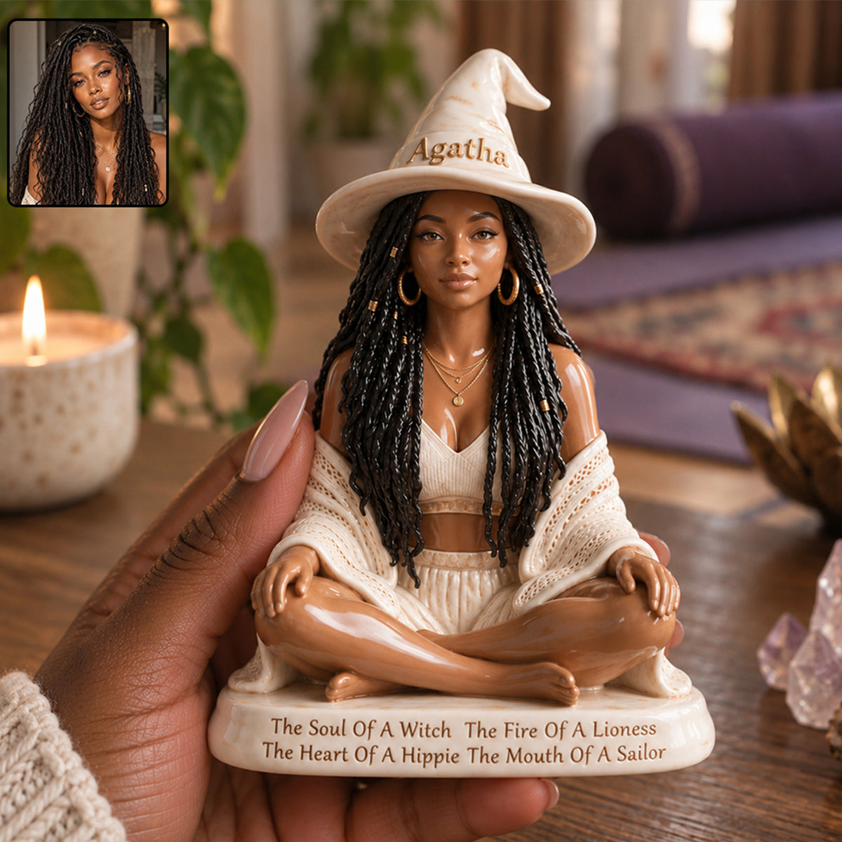 Namaste Witches - Personalized Witch 3D Plaque