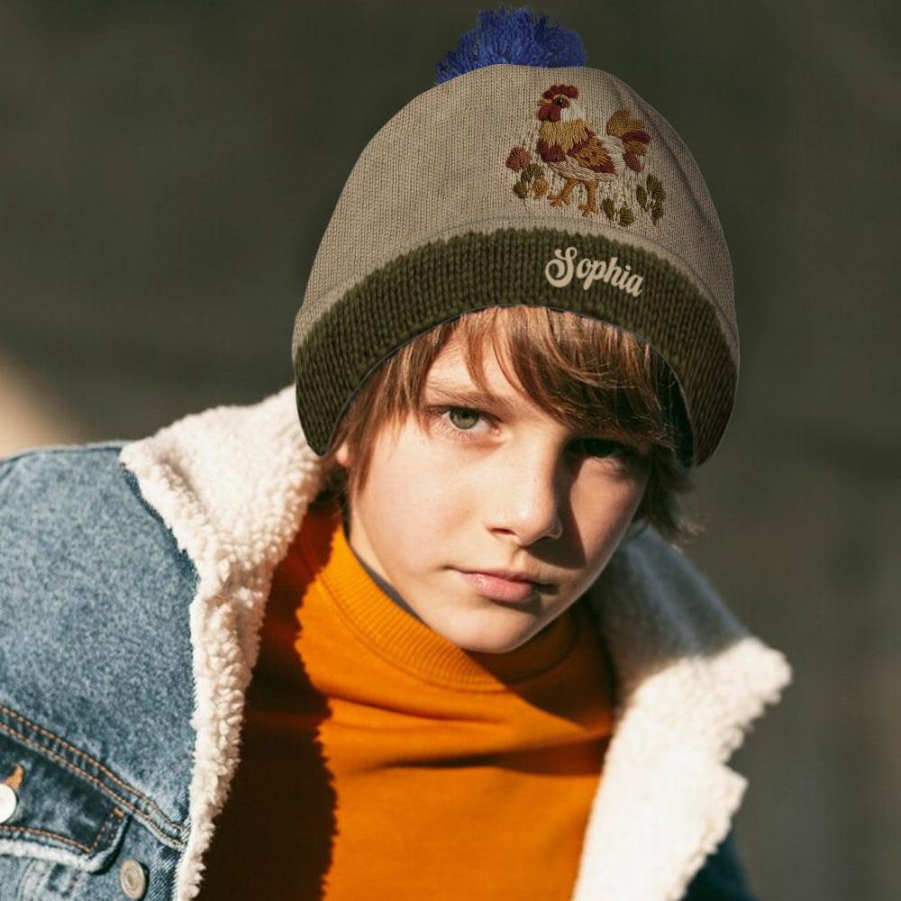 J'adore les poulets - Bonnet personnalisé avec poulet