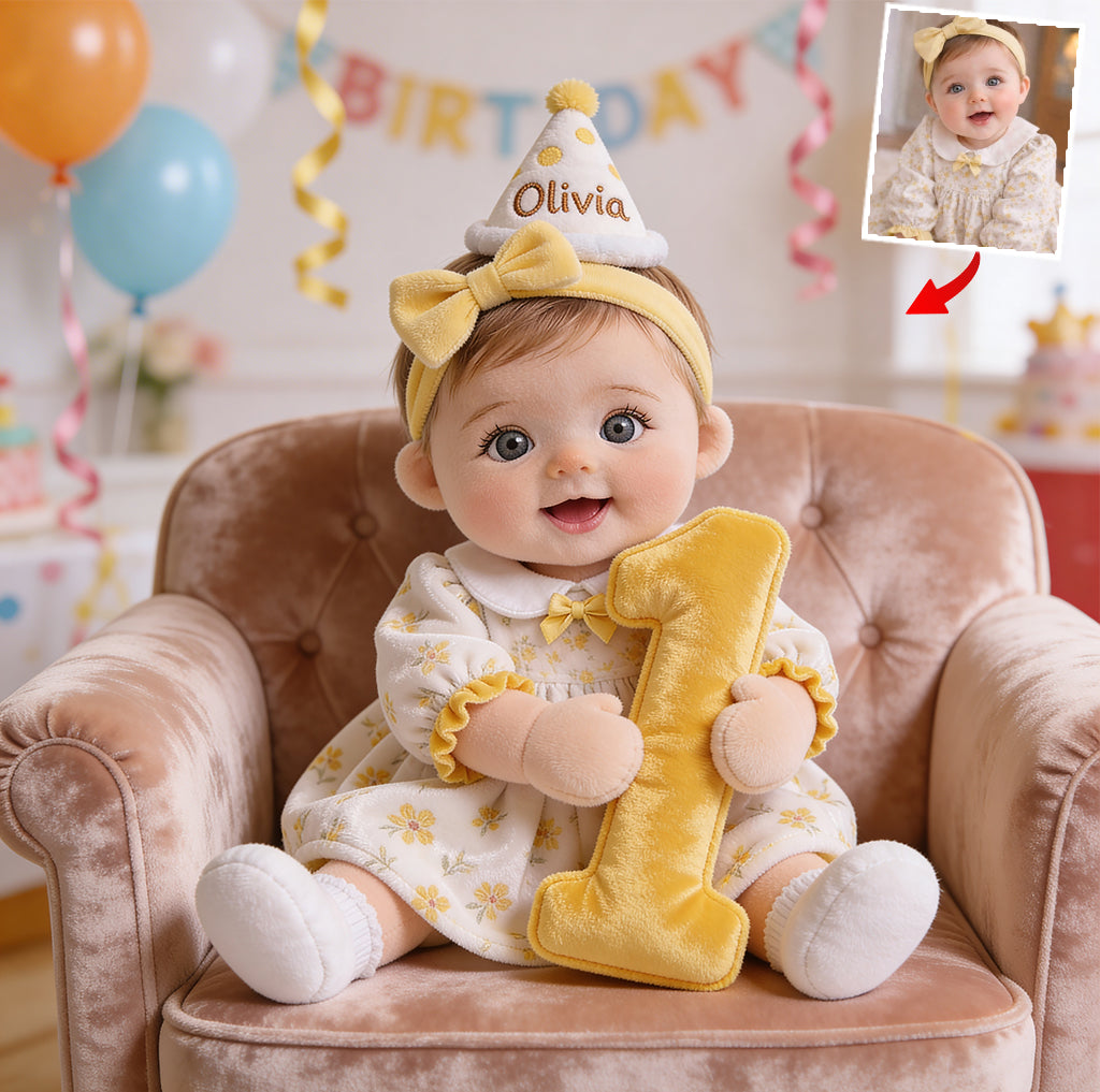 Age Birthday Plush Doll - Personalized Birthday Premium Faux Fur Pillow