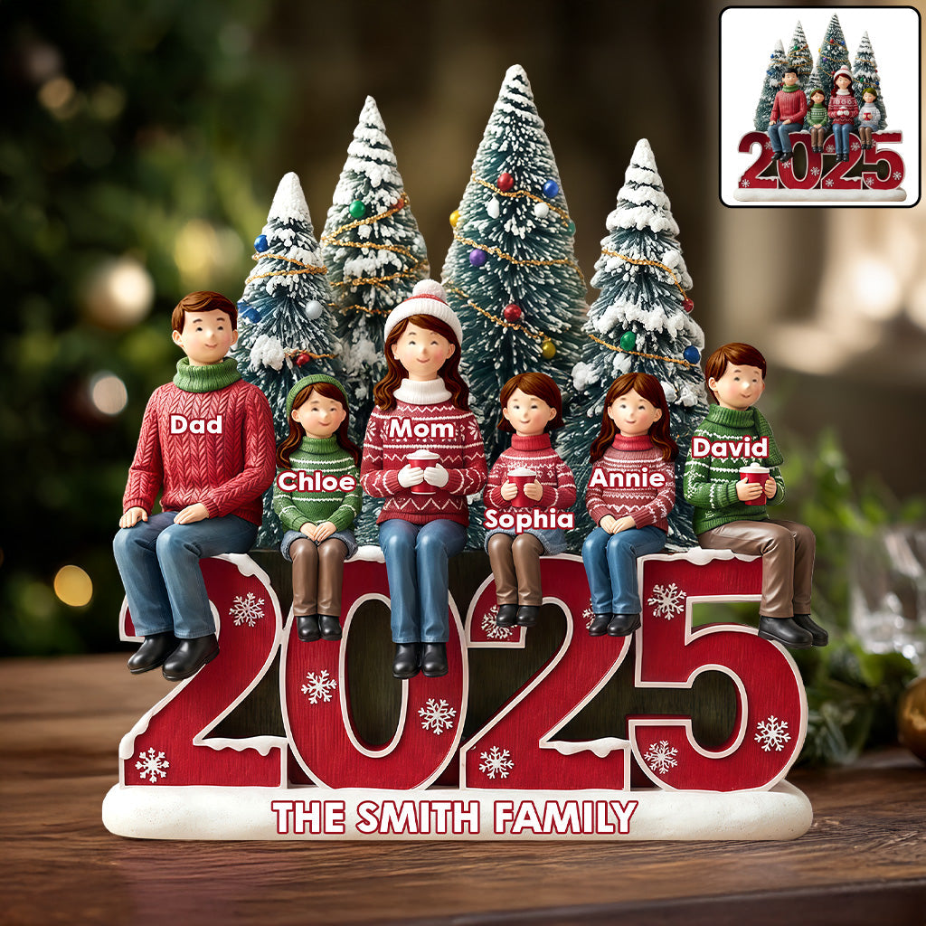 Joyeux Noël - Plaque acrylique personnalisée pour la famille