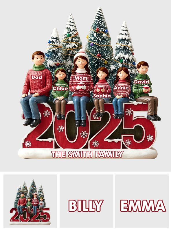 Joyeux Noël - Plaque acrylique personnalisée pour la famille