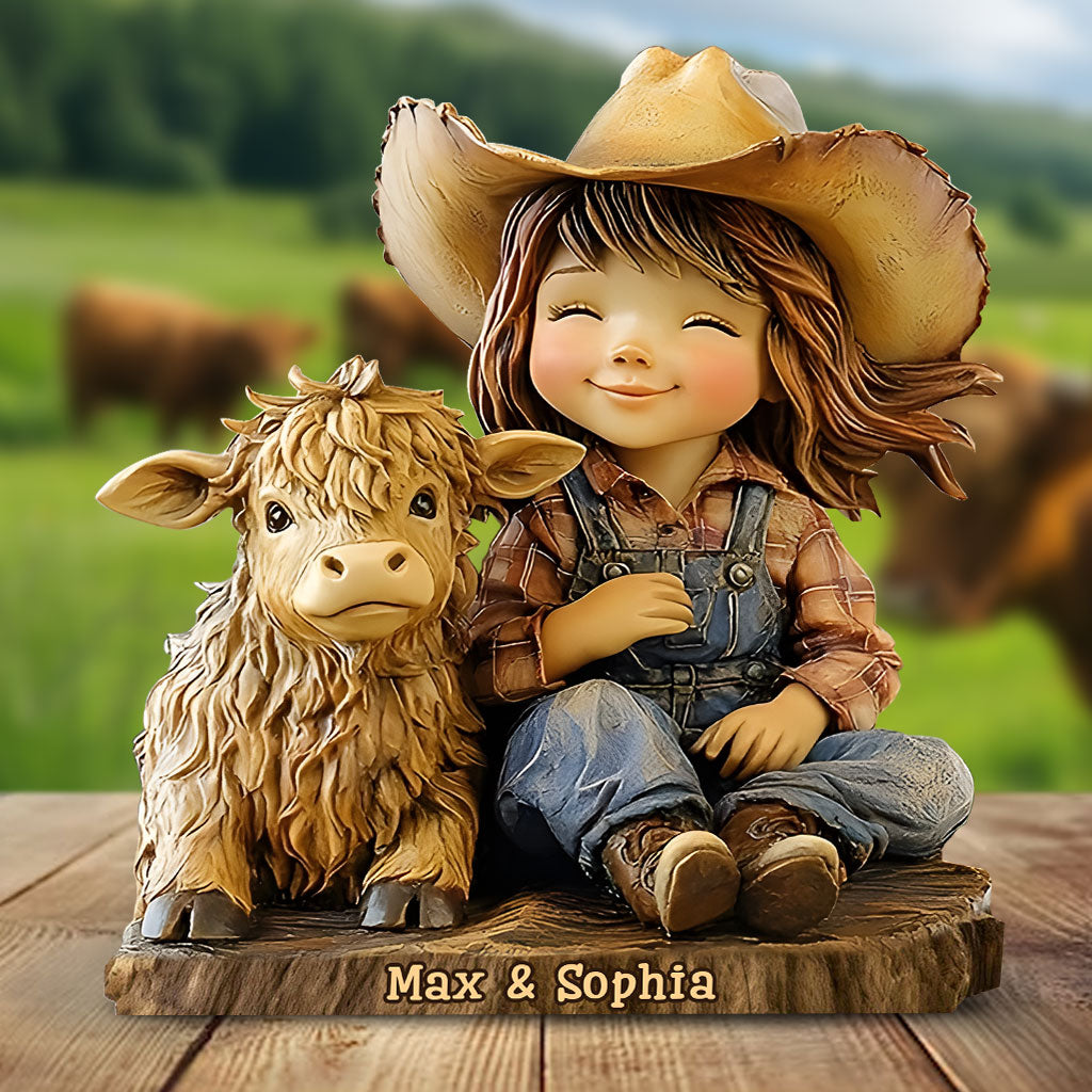 Just A Girl Who Loves Highland Cows - Personalized Highland Cow Custom Shaped Acrylic Plaque