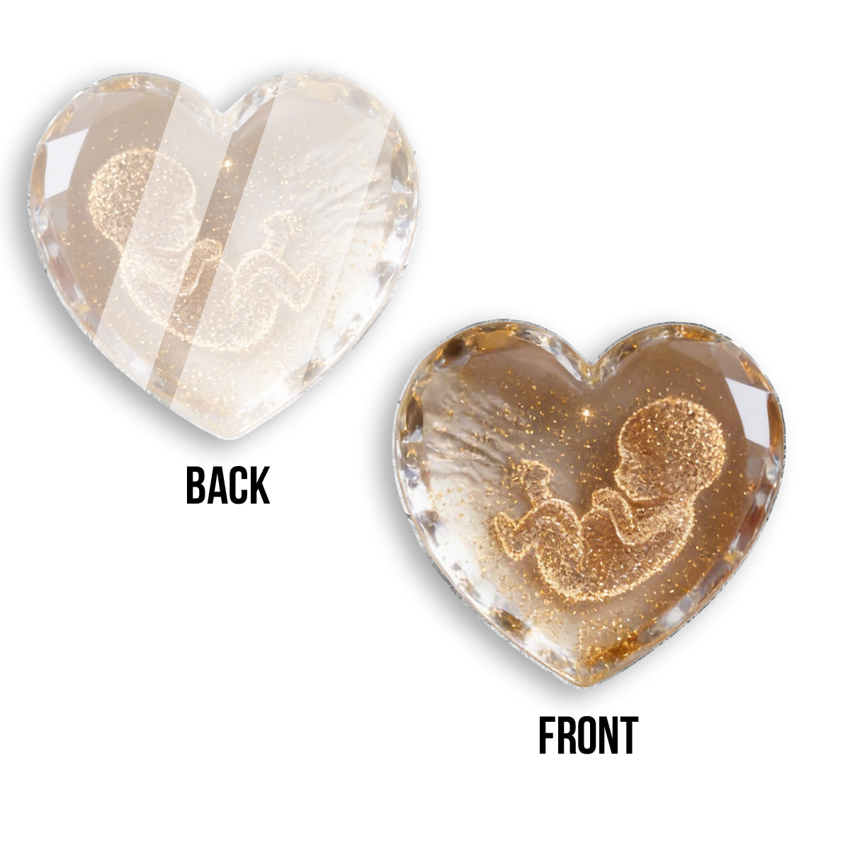 Baby Bump Crystal Pocket Hug - Personalized Pregnancy Pocket Hug Card