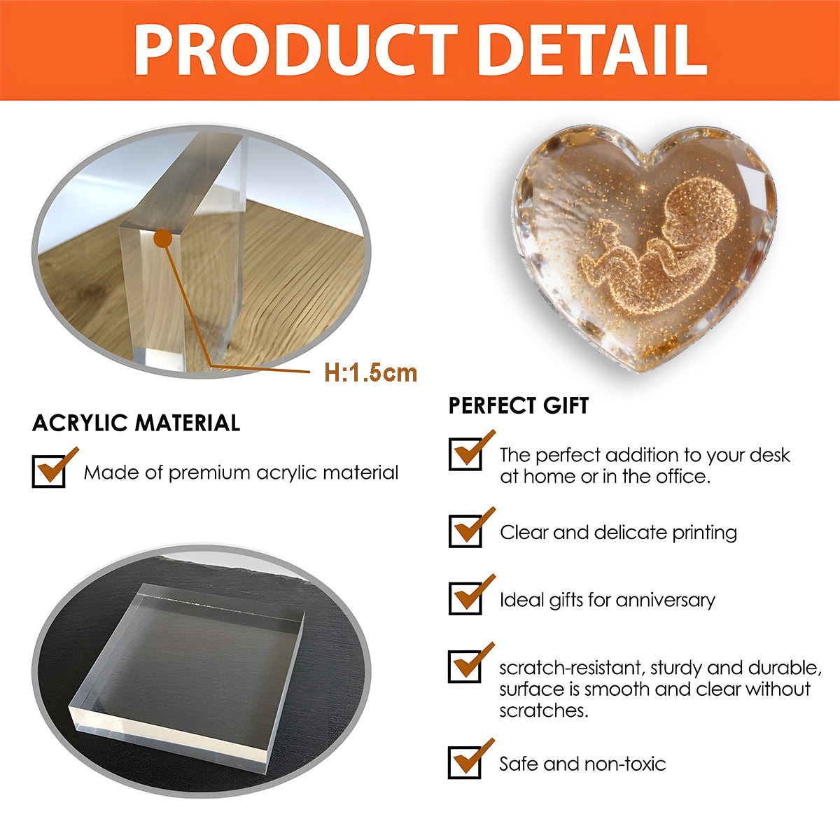 Baby Bump Crystal Pocket Hug - Personalized Pregnancy Pocket Hug Card