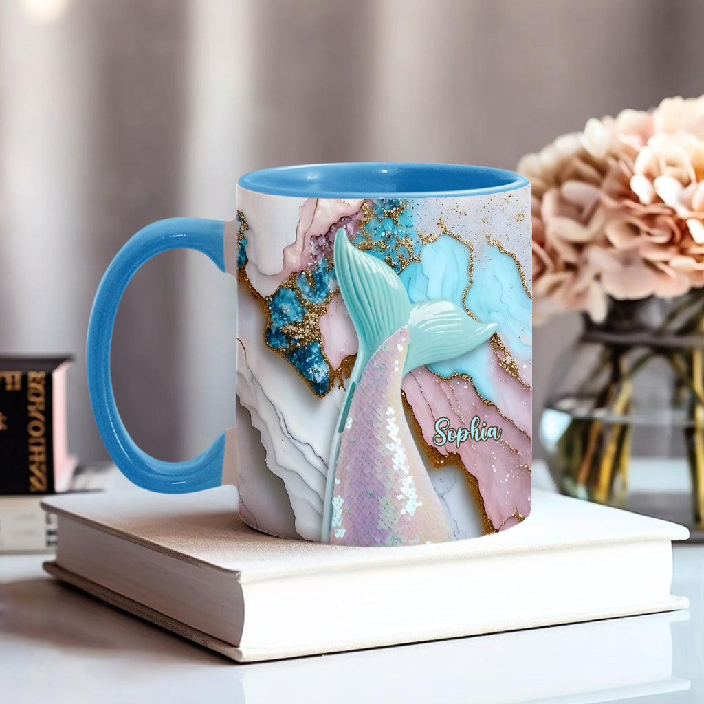 Salty Lil' Beach Turtle Mermaid Seahorse Dolphin - Personalized Sea Lover Accent Mug