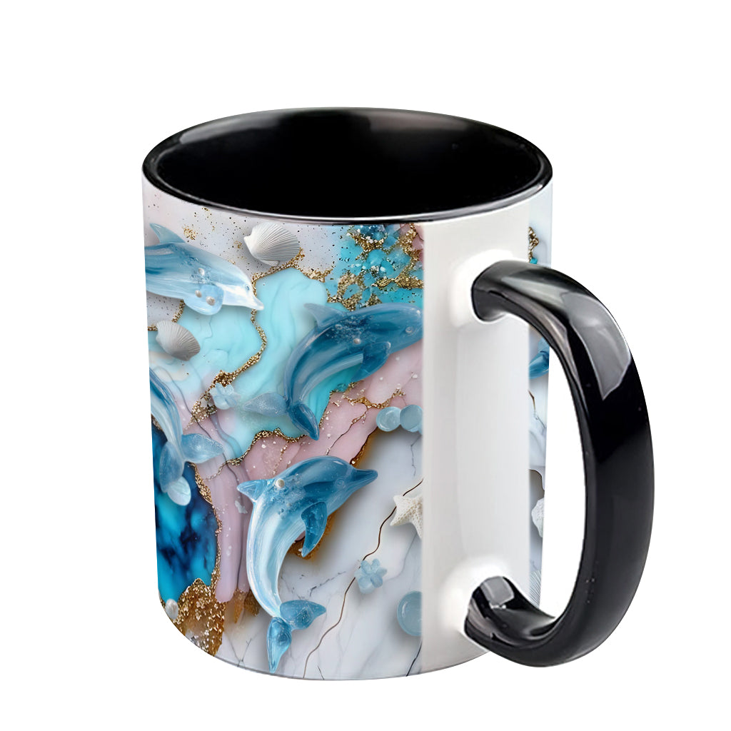 Salty Lil' Beach Turtle Mermaid Seahorse Dolphin - Personalized Sea Lover Accent Mug
