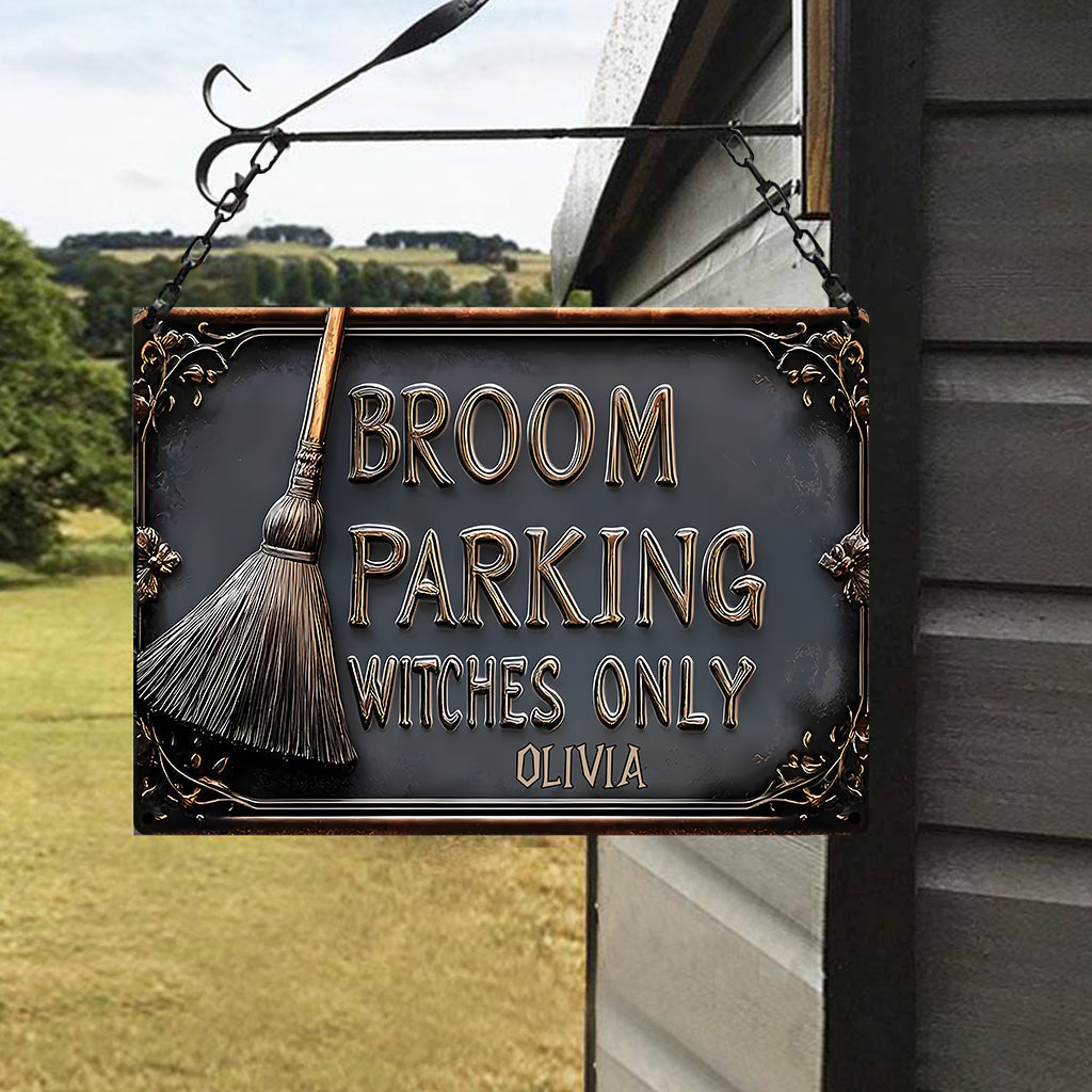Broom Parking Witches Only - Personalized Witch Rectangle Metal Sign