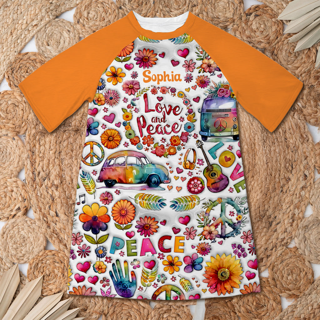 Hippie Souls - Personalized Hippie Sleep T-shirt Dress