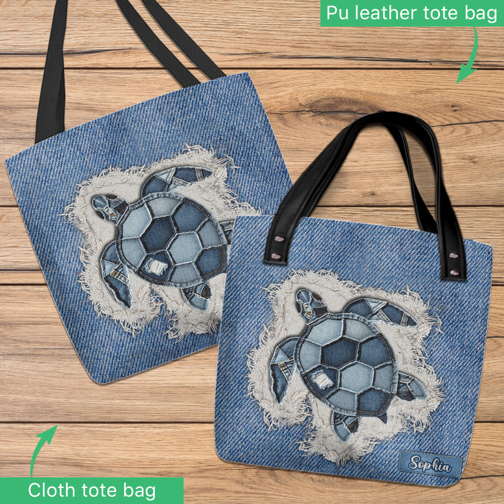 Sac fourre-tout personnalisé Tortue bleue -