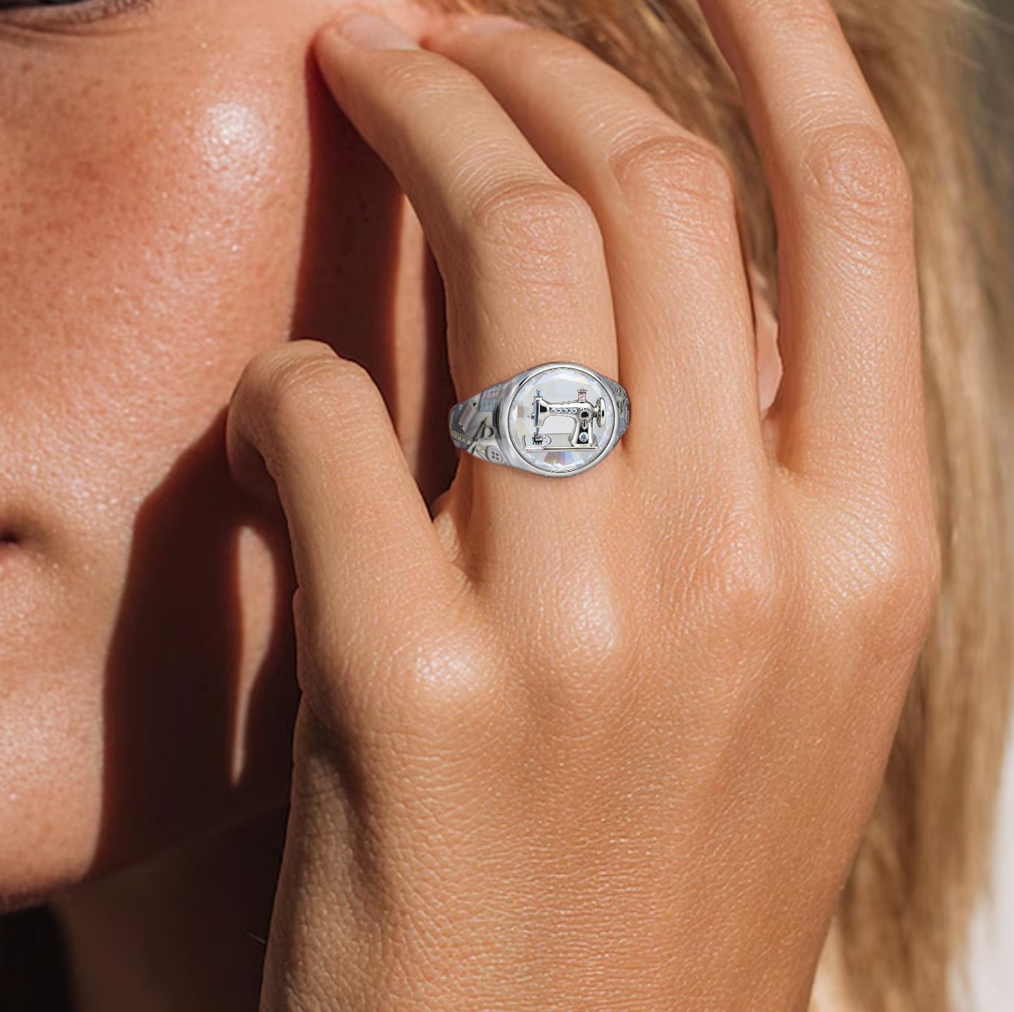 La couture est ma thérapie - Bague chevalière personnalisée