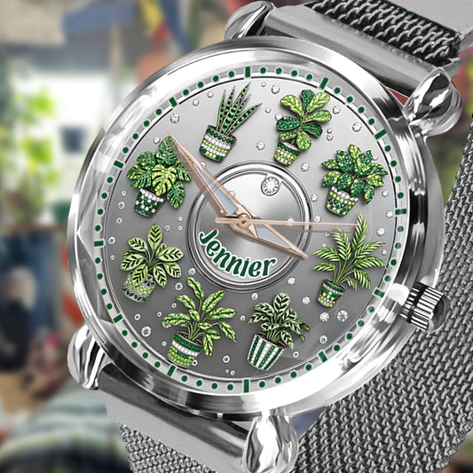 Time For A New Plant - Personalized Gardening Women Hand Watch