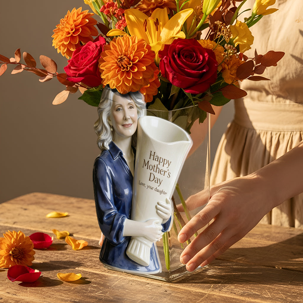 Flower Bouquet Vase - Mother's Day Gift - Personalized Mother Acrylic Flower Vase