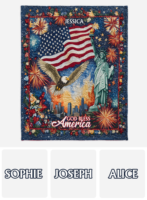 God Bless America - Personalized Bald Eagle Blanket