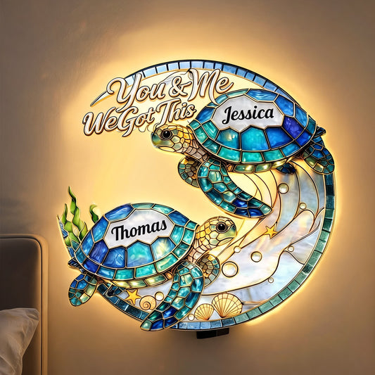 Nous avons ça - Panneau en acrylique LED tortue personnalisé